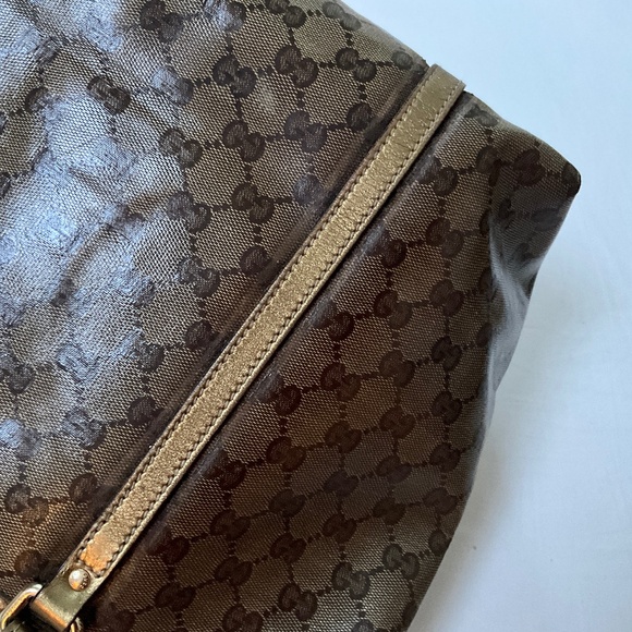 GUCCI Crystal Joy GG Tote Brown with Gold Trim - Picture 7 of 16
